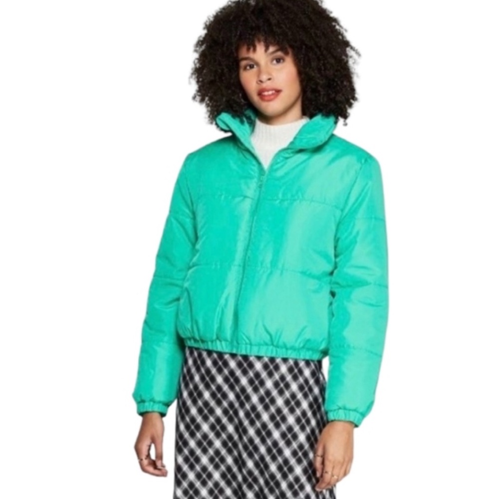 Cropped Green Puffer Coat from Wild Fable